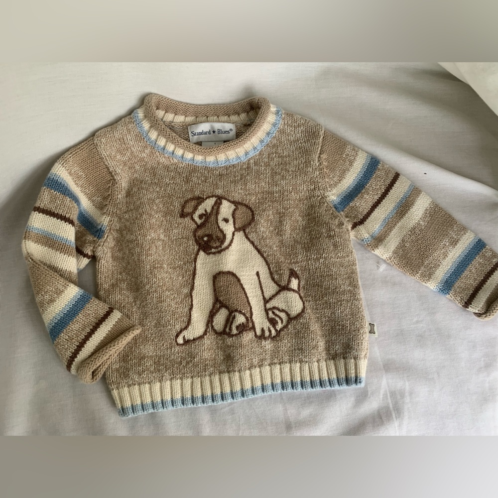 ✨SOLD✨ 12 Months Standard Blues Puppy Dog Sweater